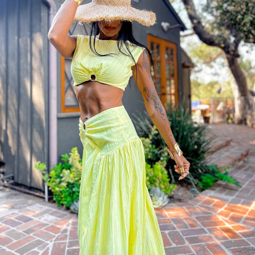 Bohemian Lemon Yellow Two Piece Set - Picture 9 of 13
